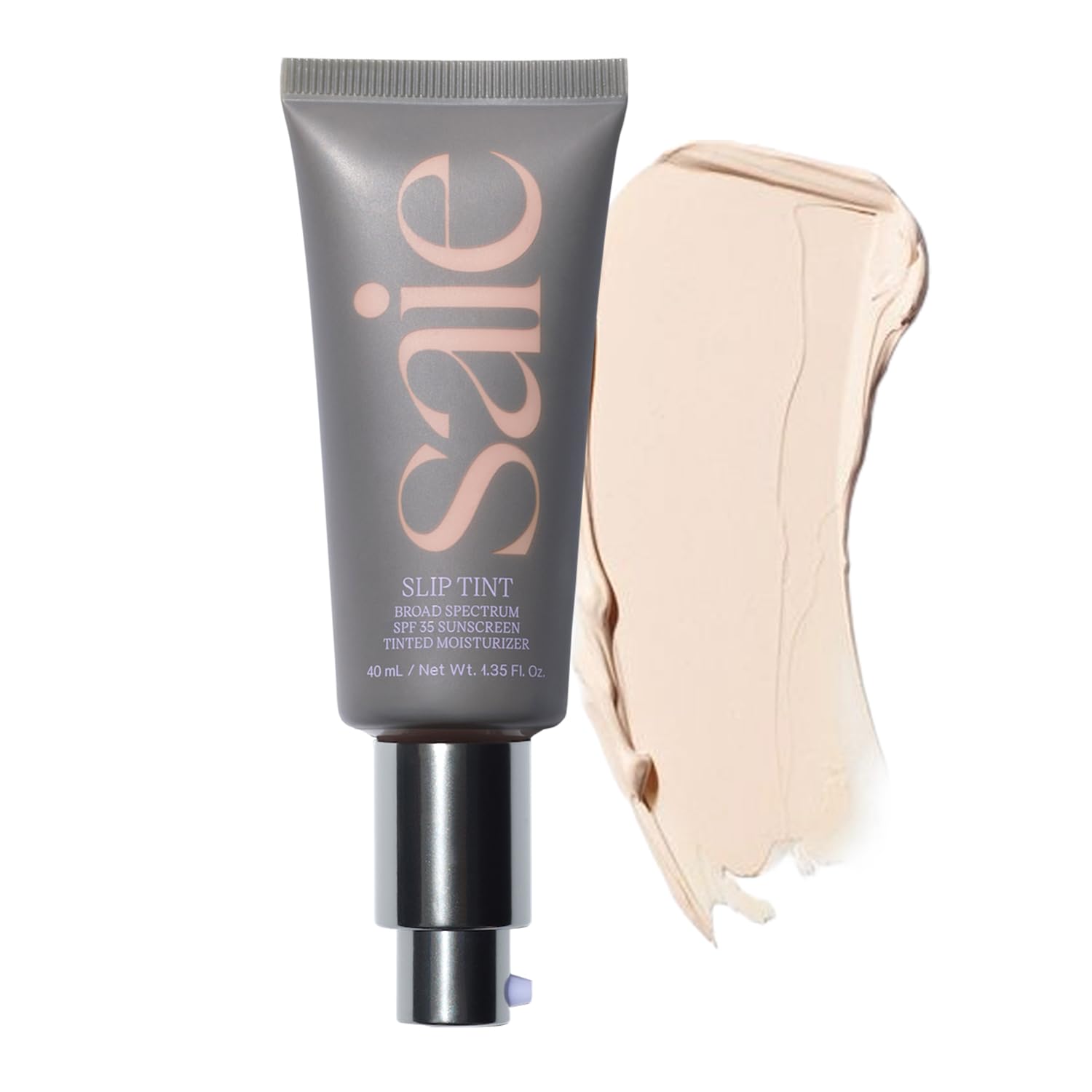 Saie Slip Tint Tinted Moisturizer with SPF 35 - Light Coverage, Glowy Skin Tint & Mineral Sunscreen for Face with Hydrating Hyaluronic Acid - Summer Makeup Essential - Shade Five (1.35 oz)