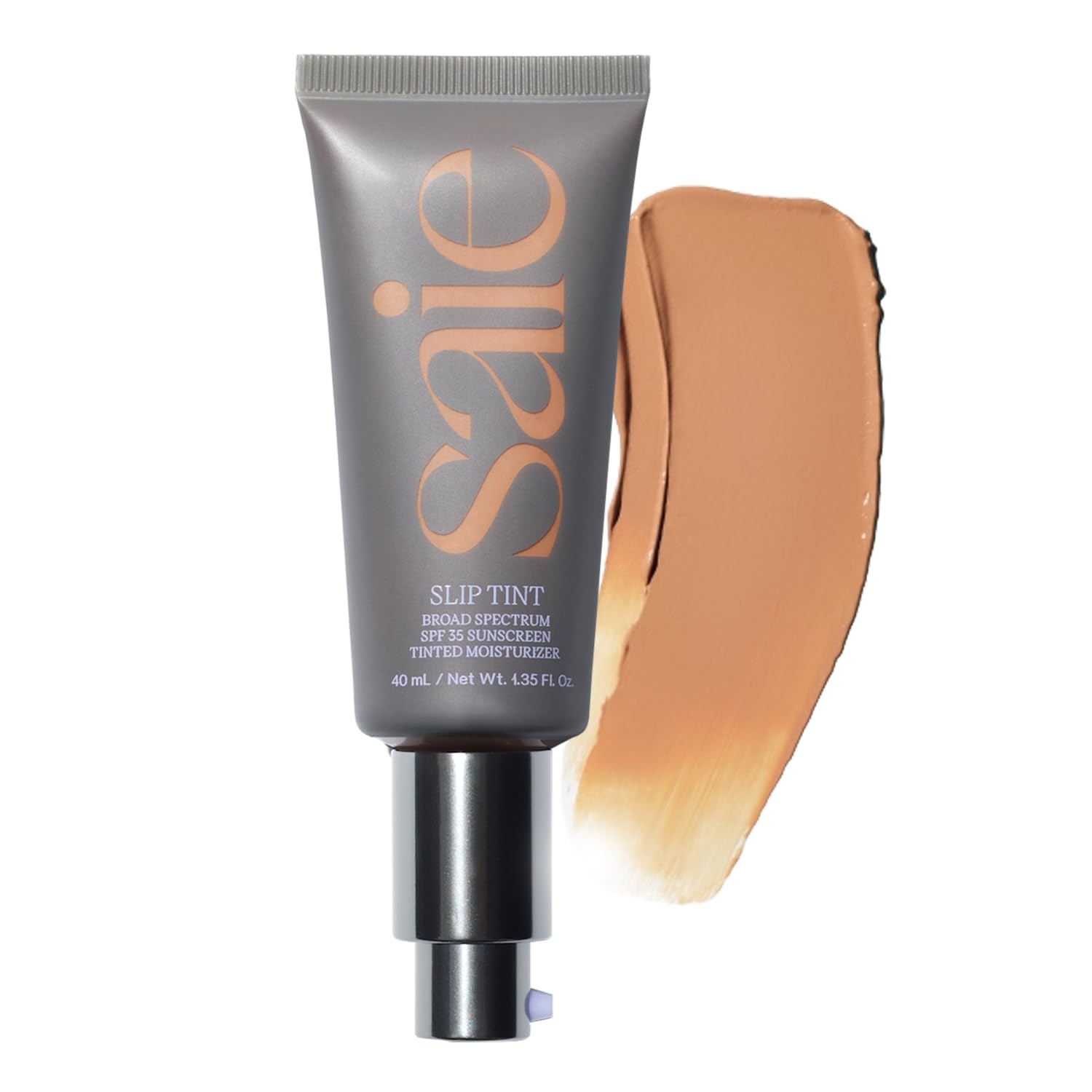 Saie Slip Tint Tinted Moisturizer with SPF 35 - Light Coverage, Glowy Skin Tint & Mineral Sunscreen for Face with Hydrating Hyaluronic Acid - Summer Makeup Essential - Shade Five (1.35 oz)