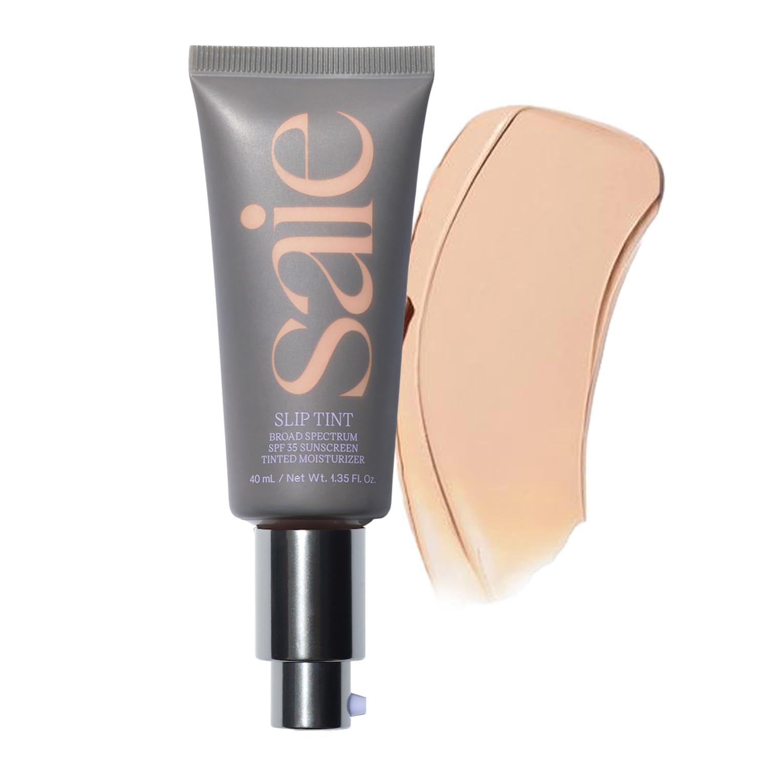 Saie Slip Tint Tinted Moisturizer with SPF 35 - Light Coverage, Glowy Skin Tint & Mineral Sunscreen for Face with Hydrating Hyaluronic Acid - Summer Makeup Essential - Shade Five (1.35 oz)