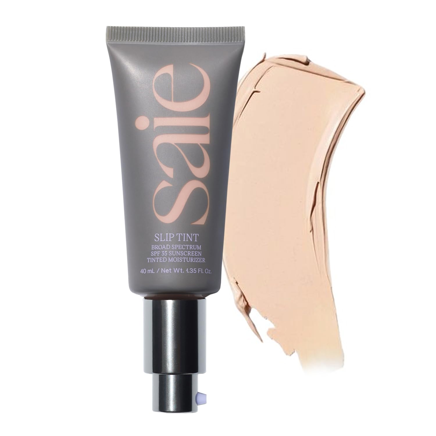 Saie Slip Tint Tinted Moisturizer with SPF 35 - Light Coverage, Glowy Skin Tint & Mineral Sunscreen for Face with Hydrating Hyaluronic Acid - Summer Makeup Essential - Shade Five (1.35 oz)