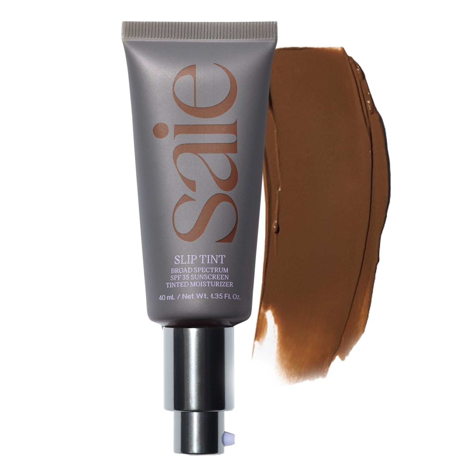 Saie Slip Tint Tinted Moisturizer with SPF 35 - Light Coverage, Glowy Skin Tint & Mineral Sunscreen for Face with Hydrating Hyaluronic Acid - Summer Makeup Essential - Shade Five (1.35 oz)