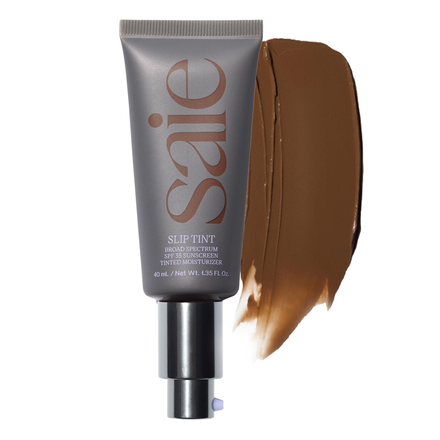 Saie Slip Tint Tinted Moisturizer with SPF 35 - Light Coverage, Glowy Skin Tint & Mineral Sunscreen for Face with Hydrating Hyaluronic Acid - Summer Makeup Essential - Shade Five (1.35 oz)