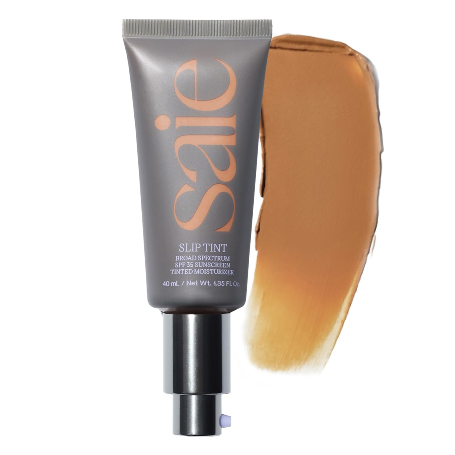 Saie Slip Tint Tinted Moisturizer with SPF 35 - Light Coverage, Glowy Skin Tint & Mineral Sunscreen for Face with Hydrating Hyaluronic Acid - Summer Makeup Essential - Shade Five (1.35 oz)