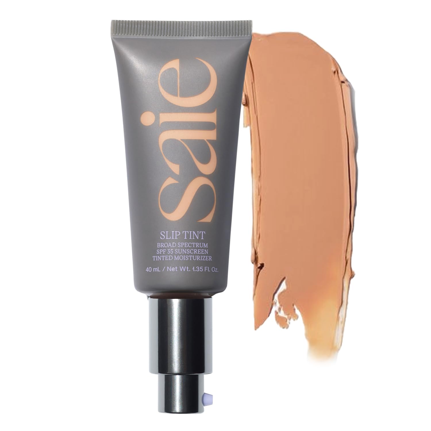 Saie Slip Tint Tinted Moisturizer with SPF 35 - Light Coverage, Glowy Skin Tint & Mineral Sunscreen for Face with Hydrating Hyaluronic Acid - Summer Makeup Essential - Shade Five (1.35 oz)