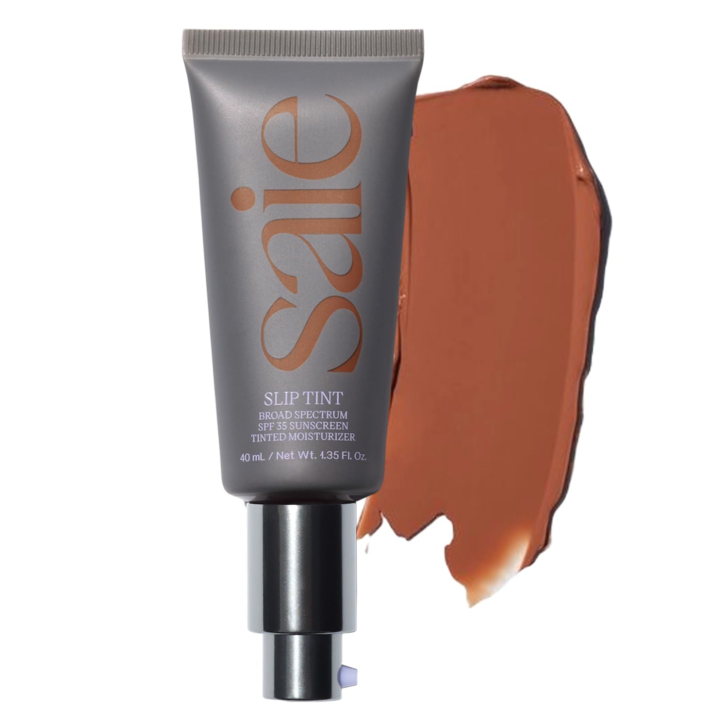 Saie Slip Tint Tinted Moisturizer with SPF 35 - Light Coverage, Glowy Skin Tint & Mineral Sunscreen for Face with Hydrating Hyaluronic Acid - Summer Makeup Essential - Shade Five (1.35 oz)