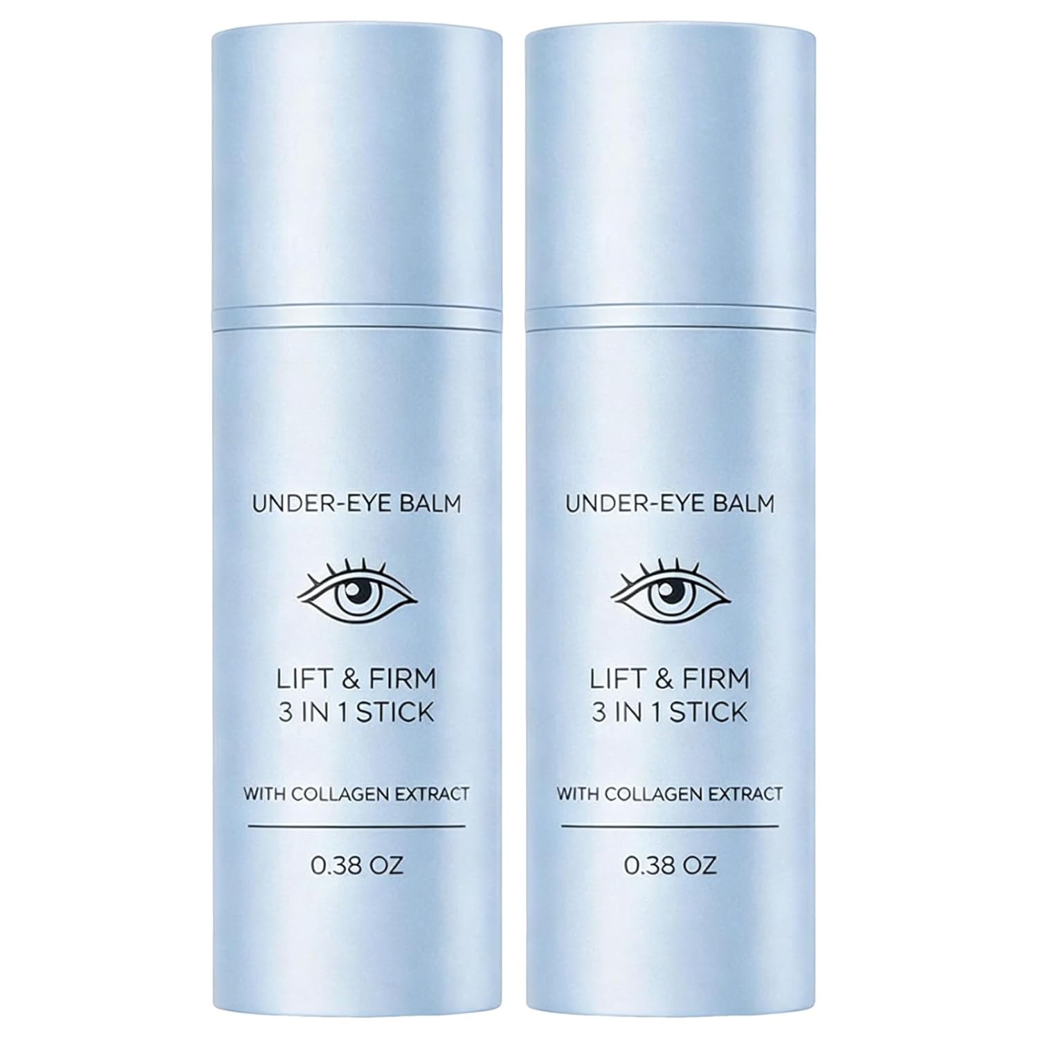 Korean Under Eye Balm, 3 in1 Lift & Firm Multi Cream With Collagen Extract, Hydrating, Smoothing, and Refreshing Eye Care Stick for Dark Circles, Puffiness, and Fine Lines, 0.38 oz (2PCS)