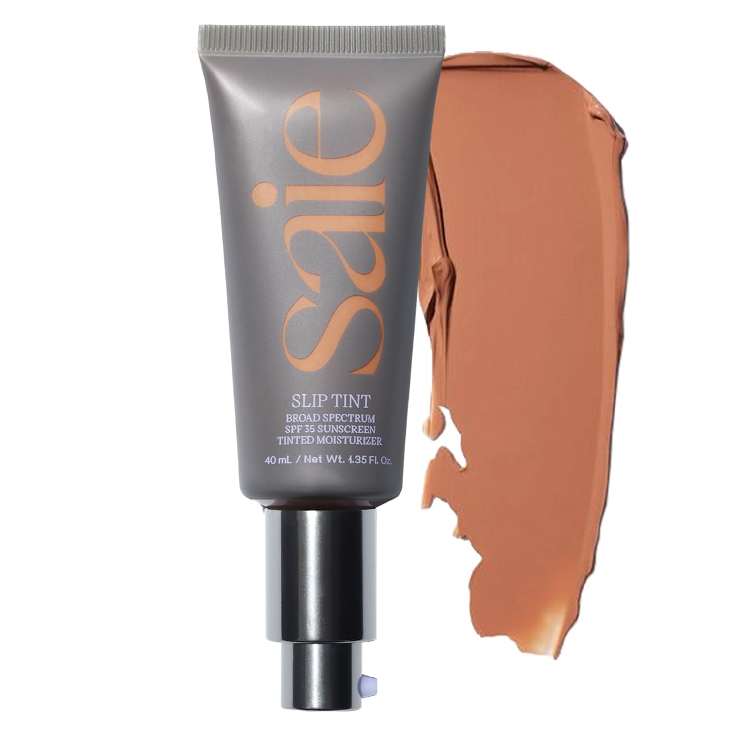 Saie Slip Tint Tinted Moisturizer with SPF 35 - Light Coverage, Glowy Skin Tint & Mineral Sunscreen for Face with Hydrating Hyaluronic Acid - Summer Makeup Essential - Shade Five (1.35 oz)