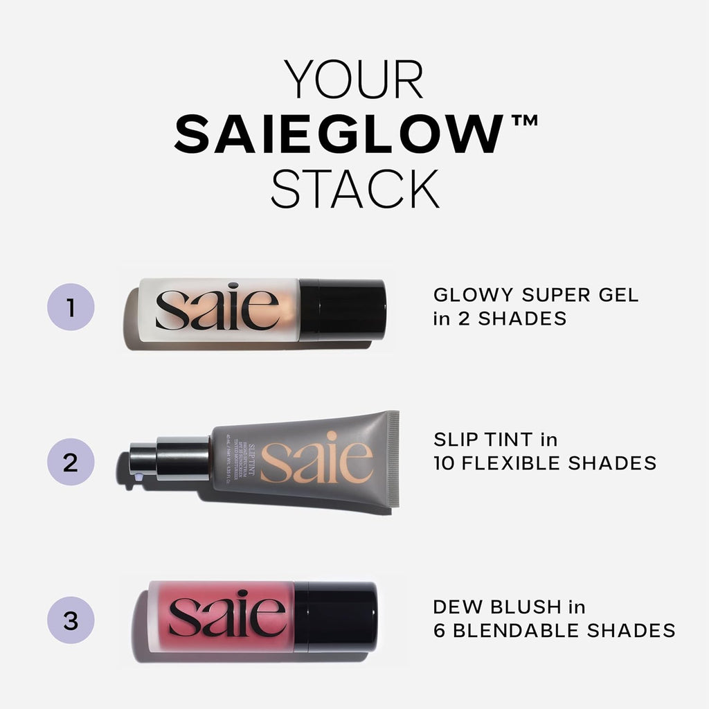 Saie Slip Tint Tinted Moisturizer with SPF 35 - Light Coverage, Glowy Skin Tint & Mineral Sunscreen for Face with Hydrating Hyaluronic Acid - Summer Makeup Essential - Shade Five (1.35 oz)
