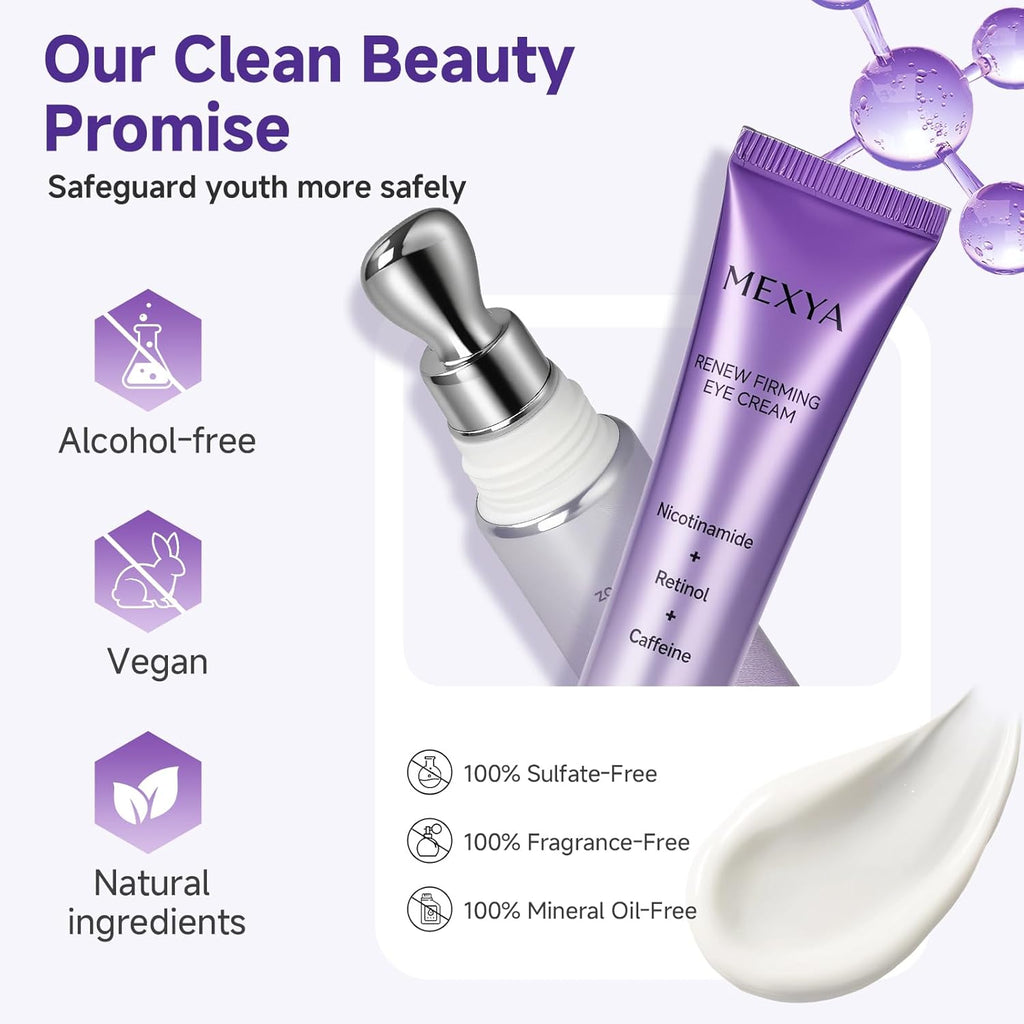 Retinol & Caffeine Eye Cream - Dark Circle Treatment & Under Eye Brightener, 0.7oz Anti-Aging Formula for Wrinkles, Puffiness, Bags